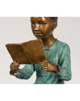 Bronze Tabletop Sculpture of Children Reading-9. Asian & Chinese Furniture, Art, Antiques, Vintage Home Décor for sale at FEA Home