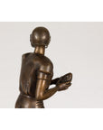 Bronze Tabletop Statue of a Quarterback-10. Asian & Chinese Furniture, Art, Antiques, Vintage Home Décor for sale at FEA Home