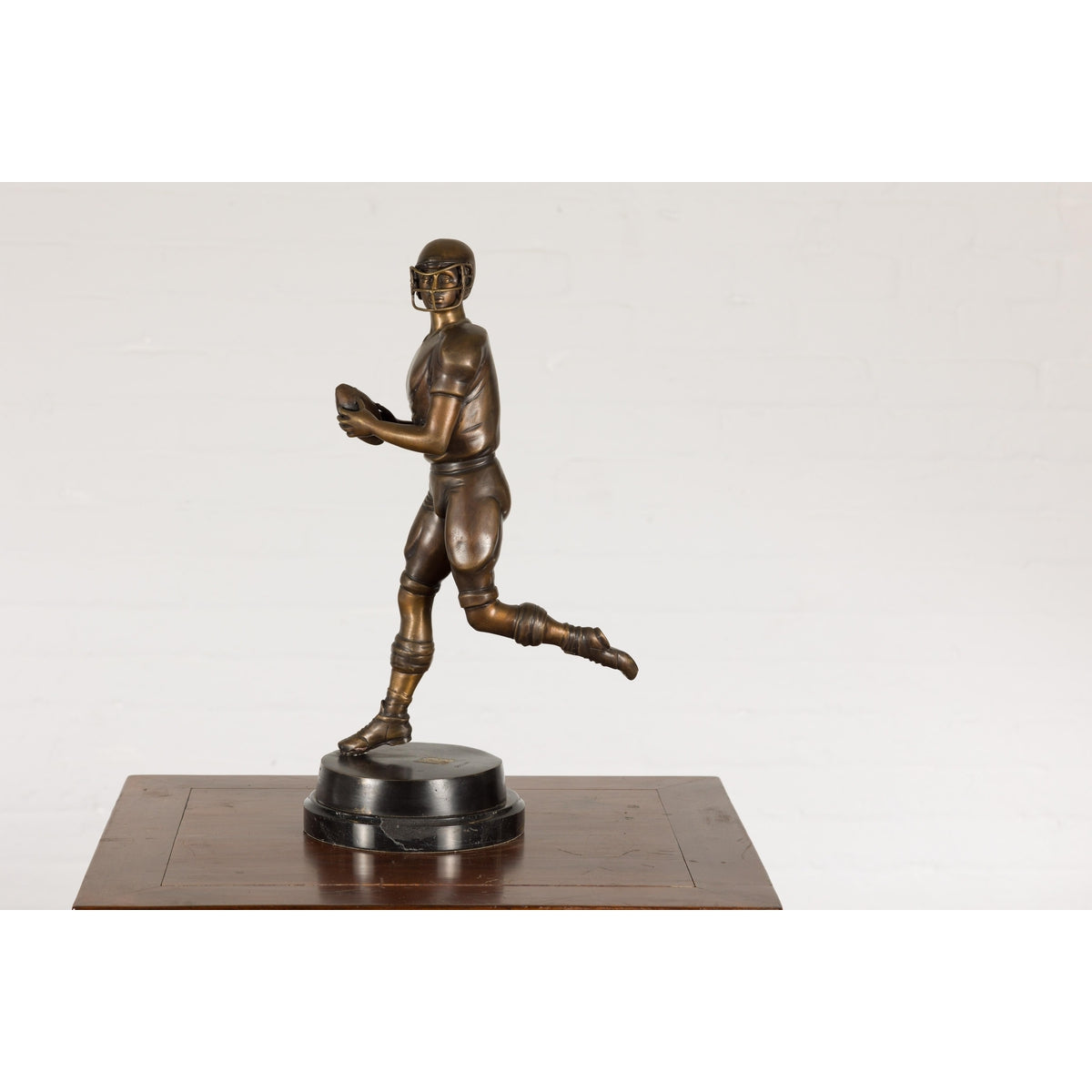 Bronze Tabletop Statue of a Quarterback-13. Asian & Chinese Furniture, Art, Antiques, Vintage Home Décor for sale at FEA Home