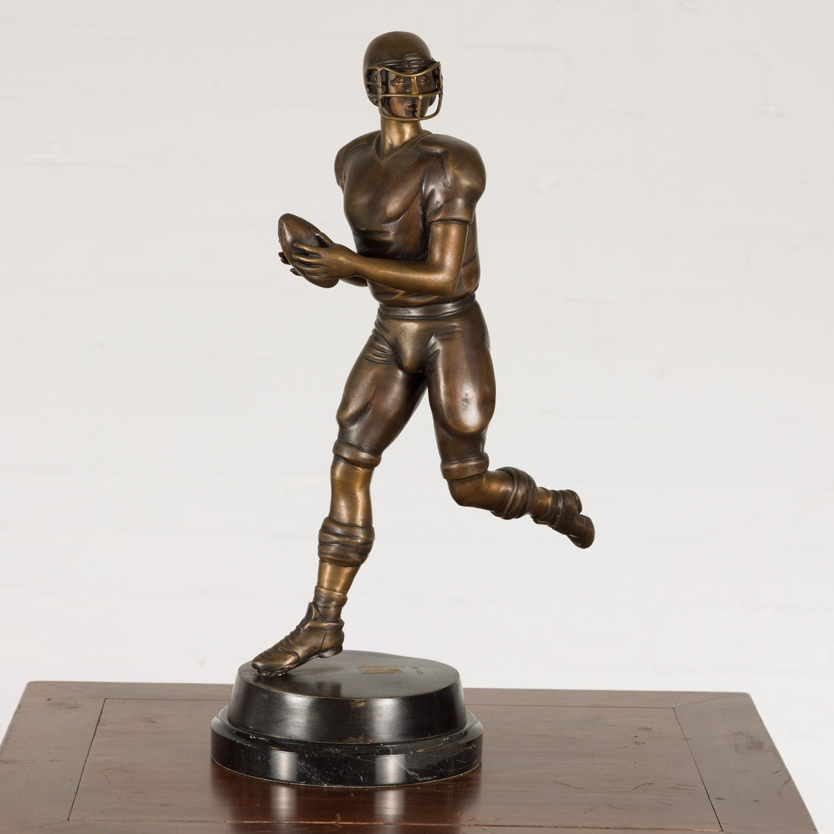 Bronze Tabletop Statue of a Quarterback-14. Asian & Chinese Furniture, Art, Antiques, Vintage Home Décor for sale at FEA Home