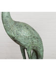 Pair of Mint Green Bronze Crane Fountain Statues-10. Asian & Chinese Furniture, Art, Antiques, Vintage Home Décor for sale at FEA Home