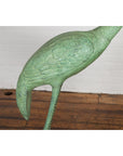 Pair of Mint Green Bronze Crane Fountain Statues-15. Asian & Chinese Furniture, Art, Antiques, Vintage Home Décor for sale at FEA Home