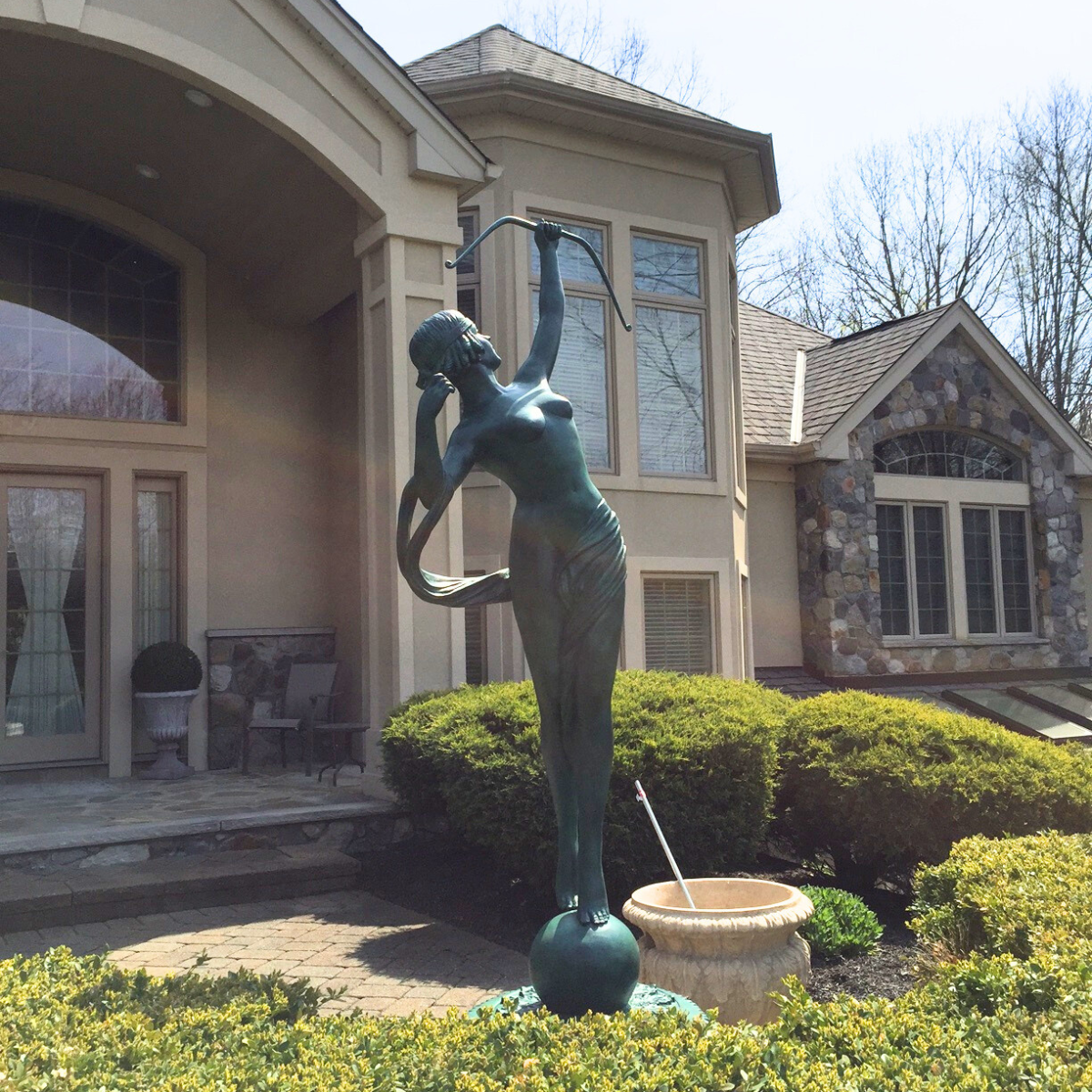 Greco-Roman Bronze Statue of Goddess Diana the Hunter-2. Asian & Chinese Furniture, Art, Antiques, Vintage Home Décor for sale at FEA Home