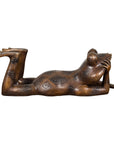 Daydreaming Frog Bronze Sculpture with Golden Patina, Tubed as a Fountain-1. Asian & Chinese Furniture, Art, Antiques, Vintage Home Décor for sale at FEA Home