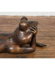 Daydreaming Frog Bronze Sculpture with Golden Patina, Tubed as a Fountain-4. Asian & Chinese Furniture, Art, Antiques, Vintage Home Décor for sale at FEA Home