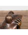 Daydreaming Frog Bronze Sculpture with Golden Patina, Tubed as a Fountain-7. Asian & Chinese Furniture, Art, Antiques, Vintage Home Décor for sale at FEA Home