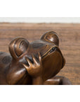 Daydreaming Frog Bronze Sculpture with Golden Patina, Tubed as a Fountain-8. Asian & Chinese Furniture, Art, Antiques, Vintage Home Décor for sale at FEA Home