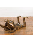 Gold Colored Bronze Frog Sculpture-11. Asian & Chinese Furniture, Art, Antiques, Vintage Home Décor for sale at FEA Home