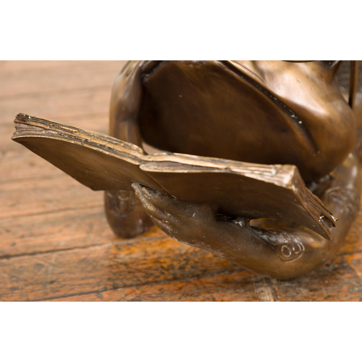 Gold Colored Bronze Frog Sculpture-13. Asian & Chinese Furniture, Art, Antiques, Vintage Home Décor for sale at FEA Home