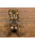 Gold Colored Bronze Frog Sculpture-16. Asian & Chinese Furniture, Art, Antiques, Vintage Home Décor for sale at FEA Home