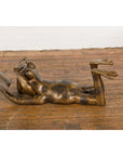 Gold Colored Bronze Frog Sculpture-18. Asian & Chinese Furniture, Art, Antiques, Vintage Home Décor for sale at FEA Home