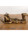 Gold Colored Bronze Frog Sculpture-3. Asian & Chinese Furniture, Art, Antiques, Vintage Home Décor for sale at FEA Home