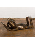 Gold Colored Bronze Frog Sculpture-5. Asian & Chinese Furniture, Art, Antiques, Vintage Home Décor for sale at FEA Home