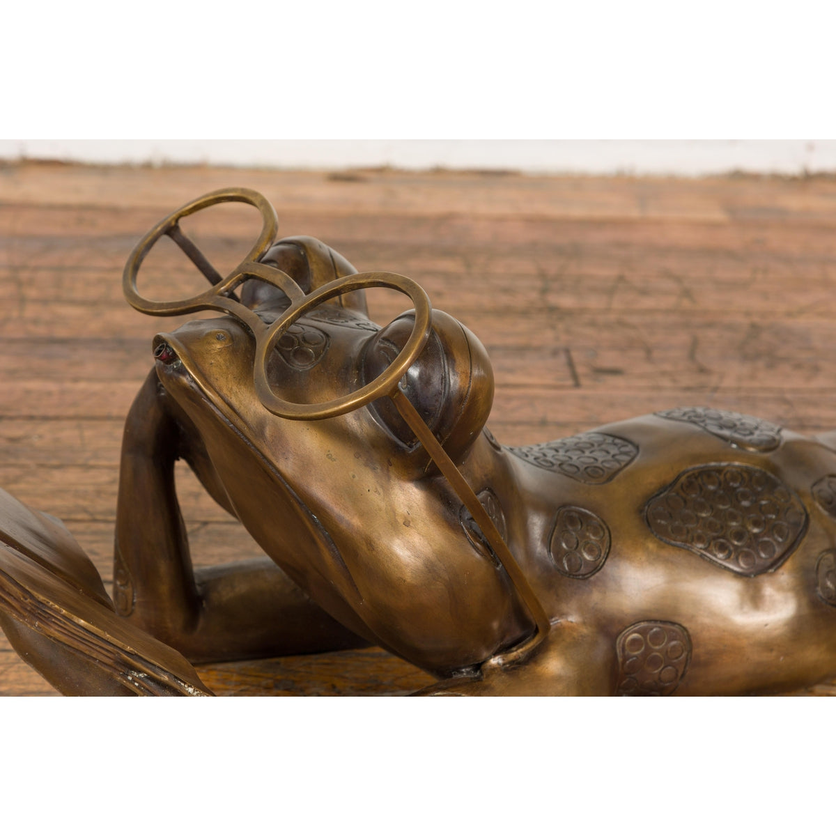 Gold Colored Bronze Frog Sculpture-6. Asian & Chinese Furniture, Art, Antiques, Vintage Home Décor for sale at FEA Home
