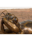Gold Colored Bronze Frog Sculpture-8. Asian & Chinese Furniture, Art, Antiques, Vintage Home Décor for sale at FEA Home