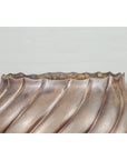 Bronze Cylindrical Urn with Wave Motifs and Scalloped Opening, Pair Available-7. Asian & Chinese Furniture, Art, Antiques, Vintage Home Décor for sale at FEA Home