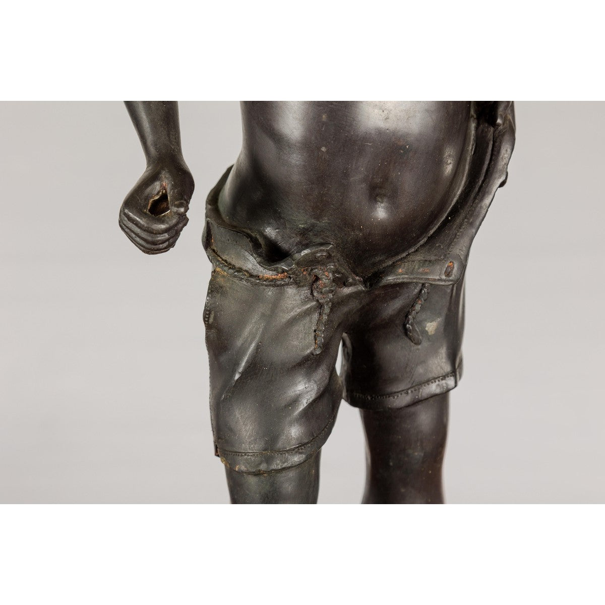 Asian Young Boy Bronze Tabletop Statuette in Dark Patina-10. Asian & Chinese Furniture, Art, Antiques, Vintage Home Décor for sale at FEA Home