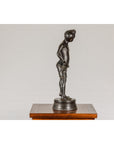 Asian Young Boy Bronze Tabletop Statuette in Dark Patina-12. Asian & Chinese Furniture, Art, Antiques, Vintage Home Décor for sale at FEA Home