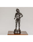 Asian Young Boy Bronze Tabletop Statuette in Dark Patina-4. Asian & Chinese Furniture, Art, Antiques, Vintage Home Décor for sale at FEA Home