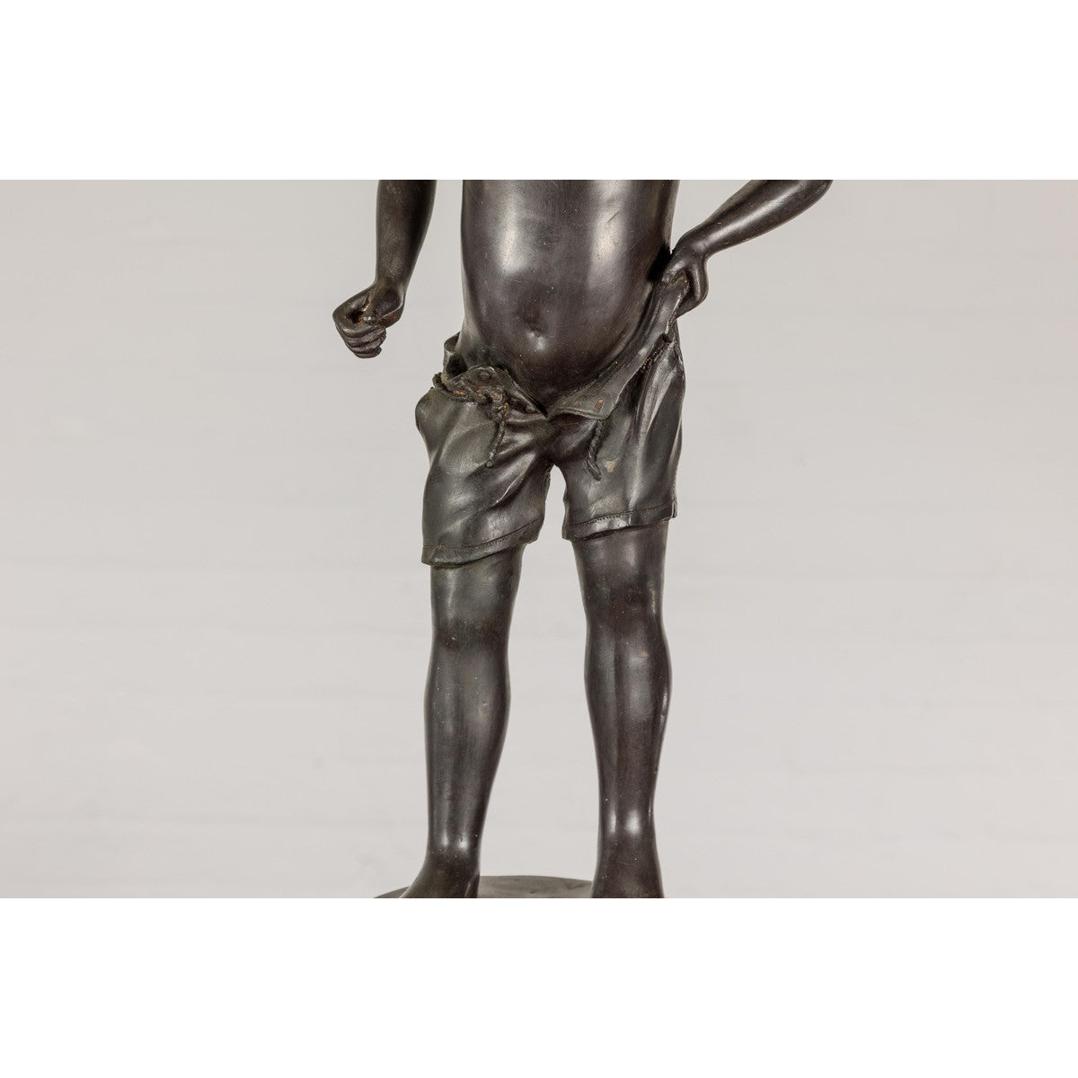 Asian Young Boy Bronze Tabletop Statuette in Dark Patina-7. Asian & Chinese Furniture, Art, Antiques, Vintage Home Décor for sale at FEA Home