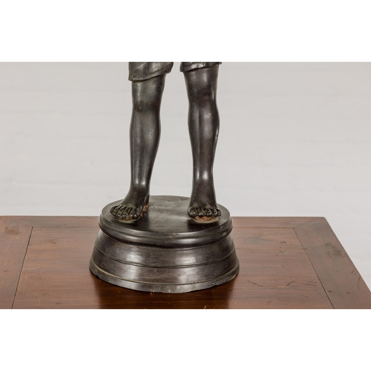 Asian Young Boy Bronze Tabletop Statuette in Dark Patina-8. Asian & Chinese Furniture, Art, Antiques, Vintage Home Décor for sale at FEA Home