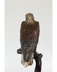 Bronze Statue of an Eagle Perched on a Branch with Gold and Silver Highlights-13. Asian & Chinese Furniture, Art, Antiques, Vintage Home Décor for sale at FEA Home