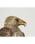 Bronze Statue of an Eagle Perched on a Branch with Gold and Silver Highlights-17. Asian & Chinese Furniture, Art, Antiques, Vintage Home Décor for sale at FEA Home