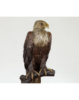 Bronze Statue of an Eagle Perched on a Branch with Gold and Silver Highlights-5. Asian & Chinese Furniture, Art, Antiques, Vintage Home Décor for sale at FEA Home