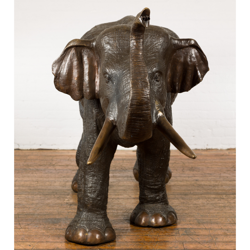 Bronze Elephant Statue & Garden Fountain-RG1634-2. Asian & Chinese Furniture, Art, Antiques, Vintage Home Décor for sale at FEA Home
