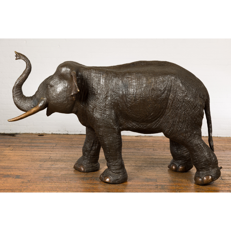 Bronze Elephant Statue & Garden Fountain-RG1634-3. Asian & Chinese Furniture, Art, Antiques, Vintage Home Décor for sale at FEA Home