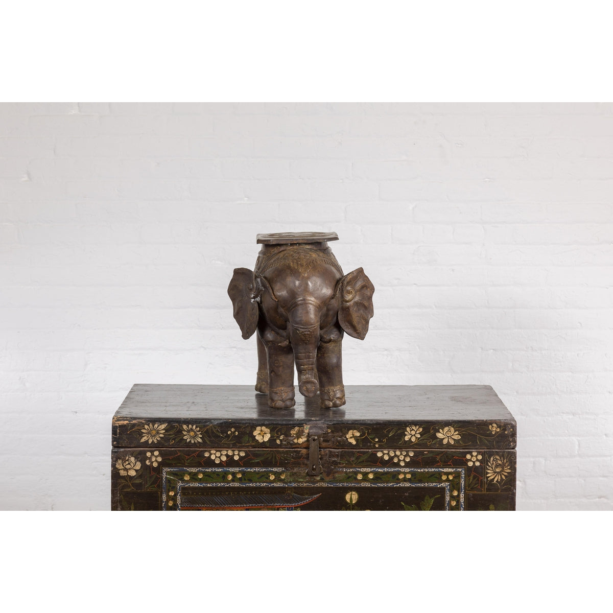 Vintage Copper Elephant Stand-14. Asian & Chinese Furniture, Art, Antiques, Vintage Home Décor for sale at FEA Home