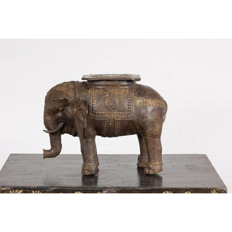 Vintage Copper Elephant Stand-RG1697-15. Asian & Chinese Furniture, Art, Antiques, Vintage Home Décor for sale at FEA Home