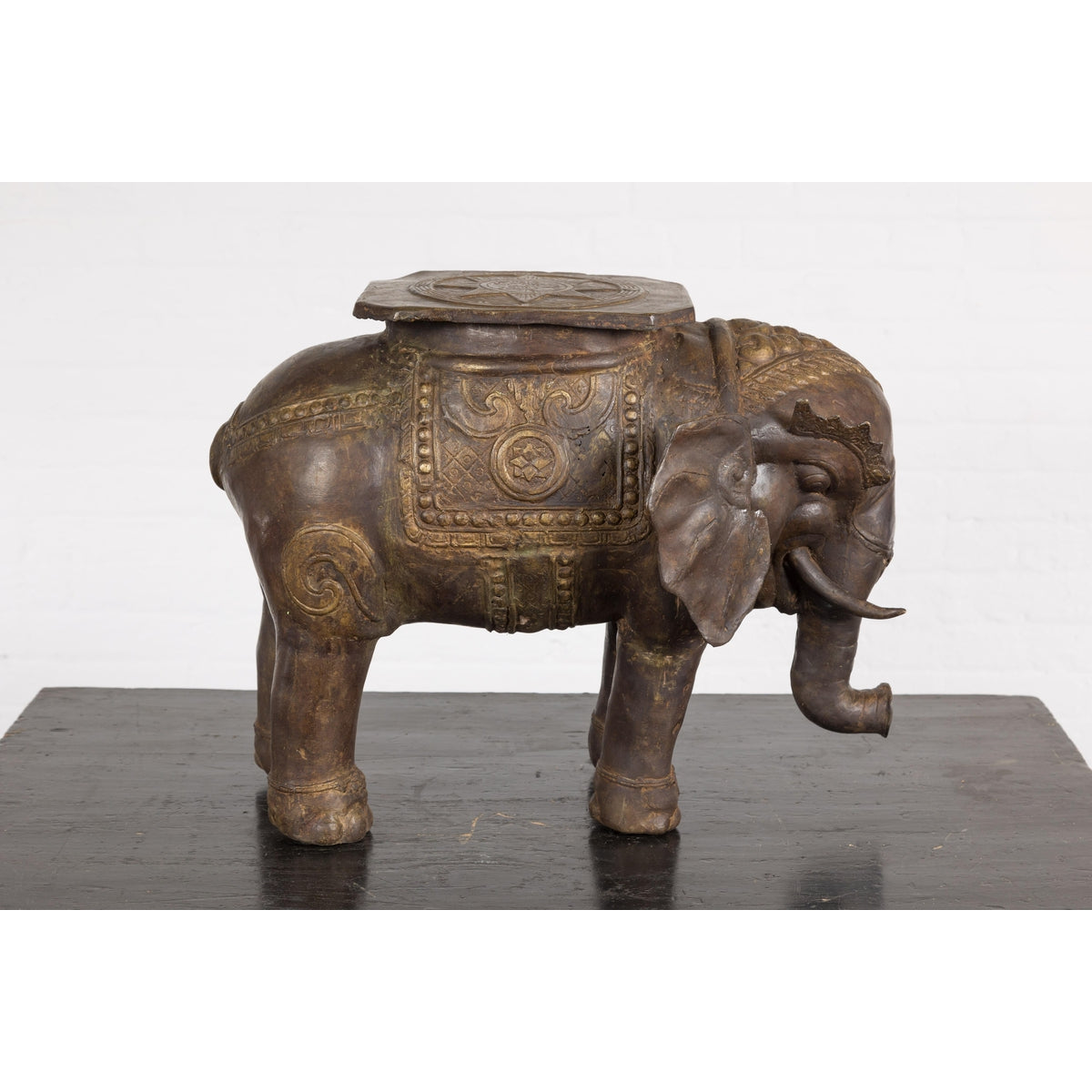 Vintage Copper Elephant Stand-6. Asian & Chinese Furniture, Art, Antiques, Vintage Home Décor for sale at FEA Home
