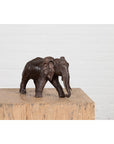 Walking Baby Elephant Lost Wax Cast Bronze Tabletop Sculpture with Dark Patina-12. Asian & Chinese Furniture, Art, Antiques, Vintage Home Décor for sale at FEA Home
