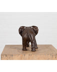 Walking Baby Elephant Lost Wax Cast Bronze Tabletop Sculpture with Dark Patina-15. Asian & Chinese Furniture, Art, Antiques, Vintage Home Décor for sale at FEA Home