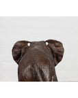 Walking Baby Elephant Lost Wax Cast Bronze Tabletop Sculpture with Dark Patina-16. Asian & Chinese Furniture, Art, Antiques, Vintage Home Décor for sale at FEA Home