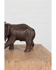 Walking Baby Elephant Lost Wax Cast Bronze Tabletop Sculpture with Dark Patina-8. Asian & Chinese Furniture, Art, Antiques, Vintage Home Décor for sale at FEA Home