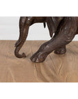 Walking Baby Elephant Lost Wax Cast Bronze Tabletop Sculpture with Dark Patina-9. Asian & Chinese Furniture, Art, Antiques, Vintage Home Décor for sale at FEA Home