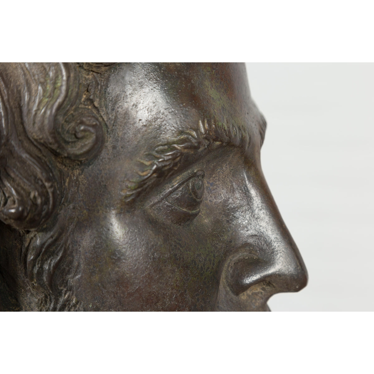Greco Roman Bronze Tabletop Head Sculpture-11. Asian & Chinese Furniture, Art, Antiques, Vintage Home Décor for sale at FEA Home