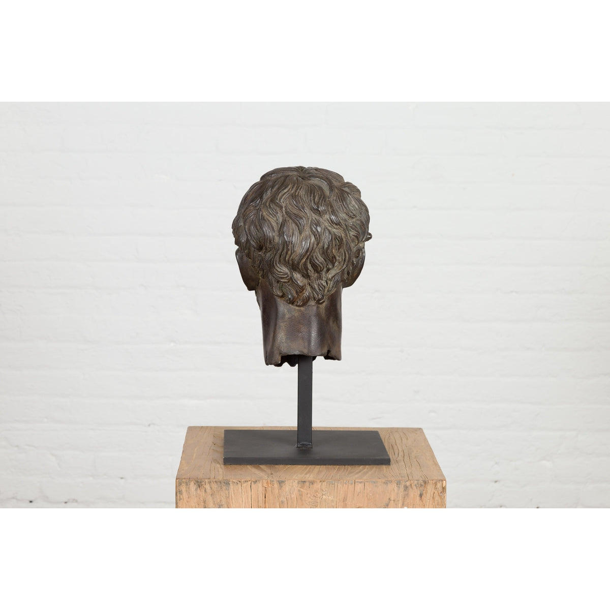 Greco Roman Bronze Tabletop Head Sculpture-12. Asian & Chinese Furniture, Art, Antiques, Vintage Home Décor for sale at FEA Home