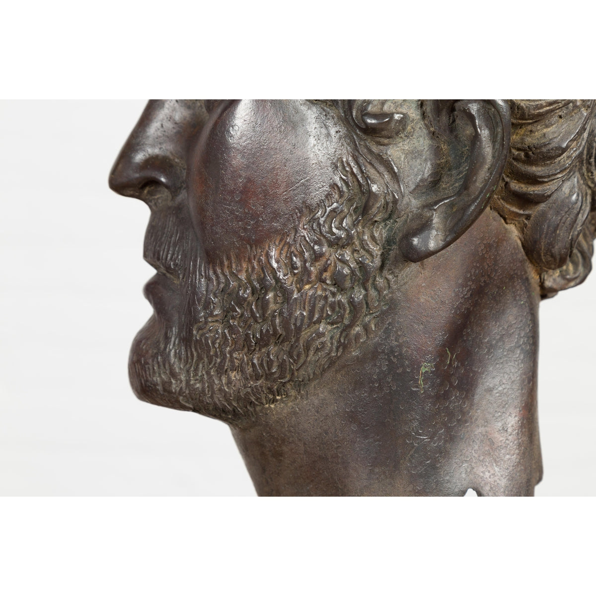 Greco Roman Bronze Tabletop Head Sculpture-15. Asian & Chinese Furniture, Art, Antiques, Vintage Home Décor for sale at FEA Home