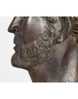 Greco Roman Bronze Tabletop Head Sculpture-15. Asian & Chinese Furniture, Art, Antiques, Vintage Home Décor for sale at FEA Home