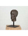 Greco Roman Bronze Tabletop Head Sculpture-16. Asian & Chinese Furniture, Art, Antiques, Vintage Home Décor for sale at FEA Home