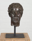 Greco Roman Bronze Tabletop Head Sculpture-2. Asian & Chinese Furniture, Art, Antiques, Vintage Home Décor for sale at FEA Home