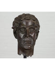 Greco Roman Bronze Tabletop Head Sculpture-4. Asian & Chinese Furniture, Art, Antiques, Vintage Home Décor for sale at FEA Home