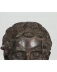 Greco Roman Bronze Tabletop Head Sculpture-5. Asian & Chinese Furniture, Art, Antiques, Vintage Home Décor for sale at FEA Home