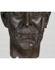 Greco Roman Bronze Tabletop Head Sculpture-7. Asian & Chinese Furniture, Art, Antiques, Vintage Home Décor for sale at FEA Home