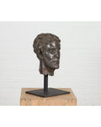Greco Roman Bronze Tabletop Head Sculpture-8. Asian & Chinese Furniture, Art, Antiques, Vintage Home Décor for sale at FEA Home