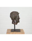 Greco Roman Bronze Tabletop Head Sculpture-9. Asian & Chinese Furniture, Art, Antiques, Vintage Home Décor for sale at FEA Home