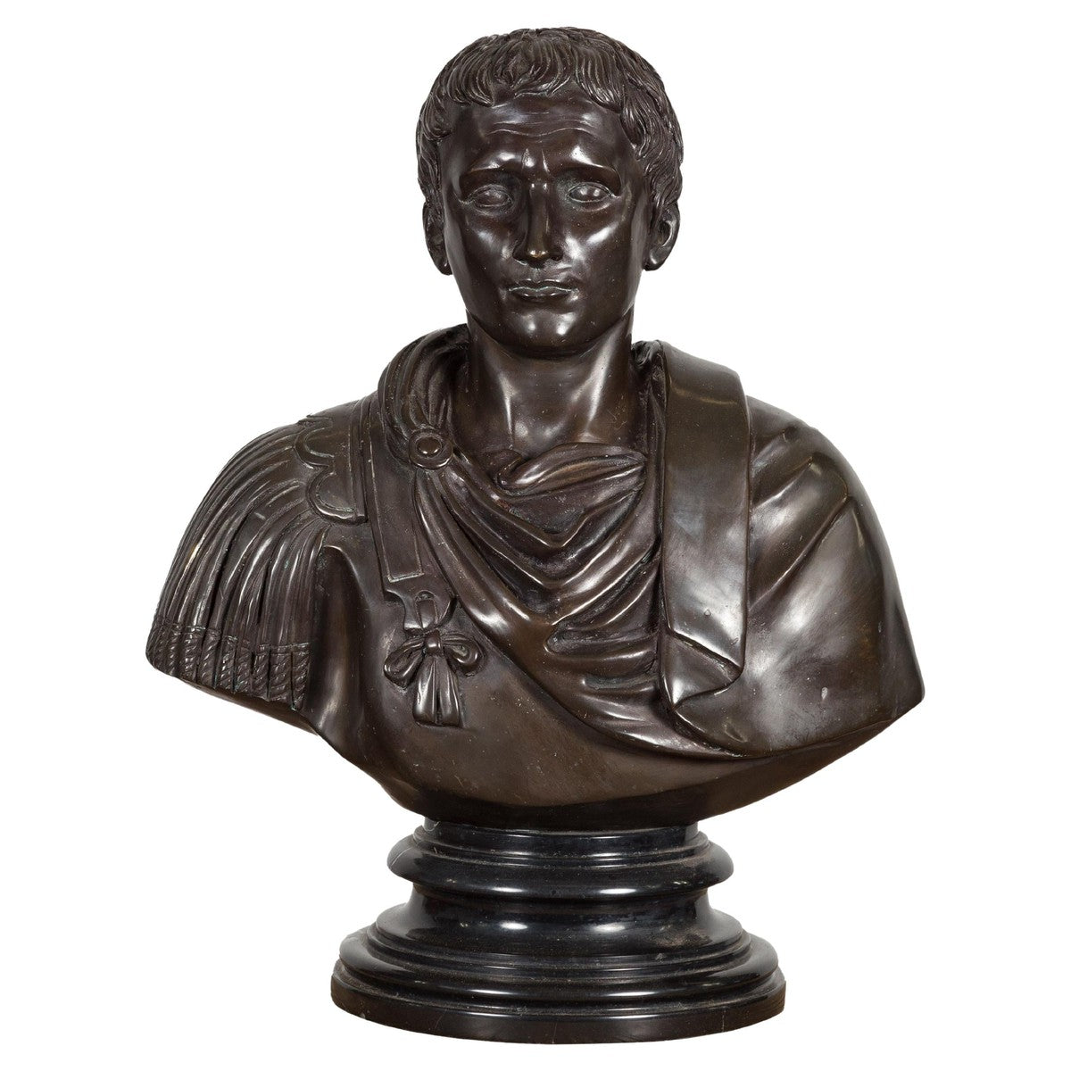 Bronze Bust of Roman Emperor Caesar Augustus-11. Asian & Chinese Furniture, Art, Antiques, Vintage Home Décor for sale at FEA Home